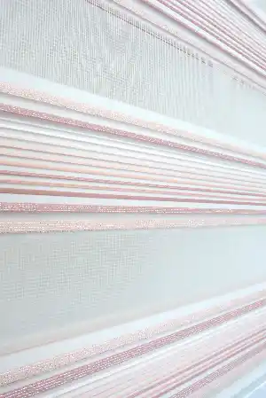 Pudra Pembe Plise Zebra Zebra Perde- Pembe Pudra Pembe