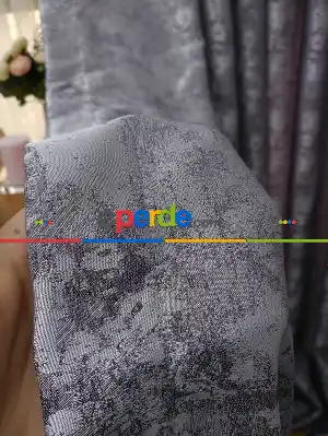 Lila Koyu Renk Jakar Desenli Fon Perde- Lila Koyu Lila
