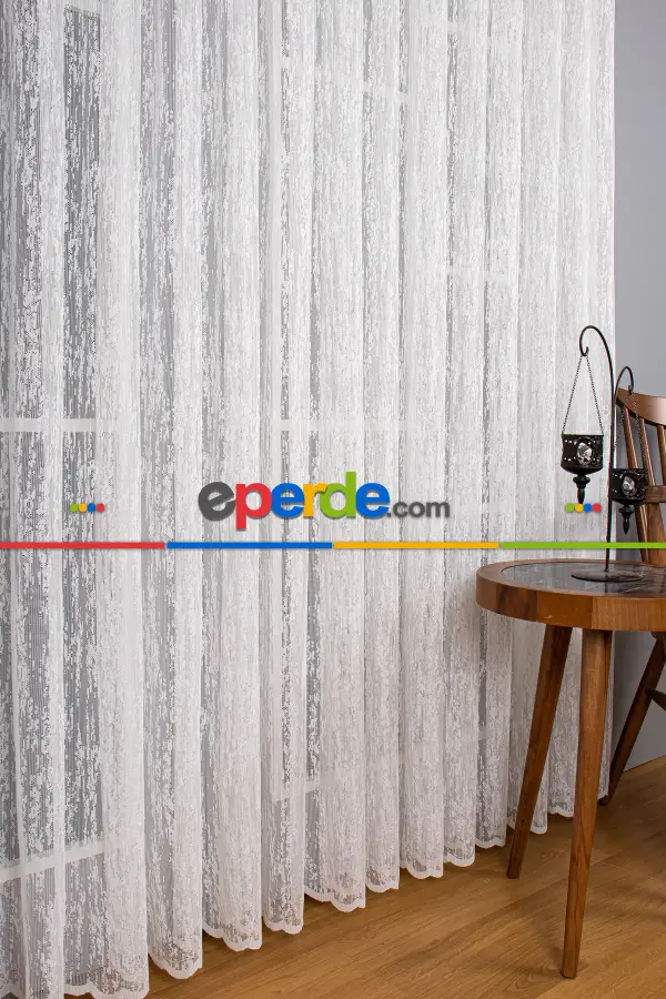 Fransız Dantel Örme Tül Perde