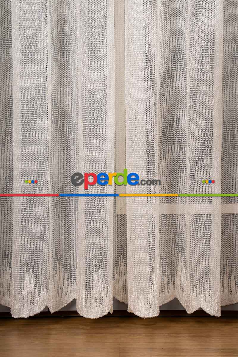 Salon Tül Modelleri - Vıolin Desenli Örme Tül Perde