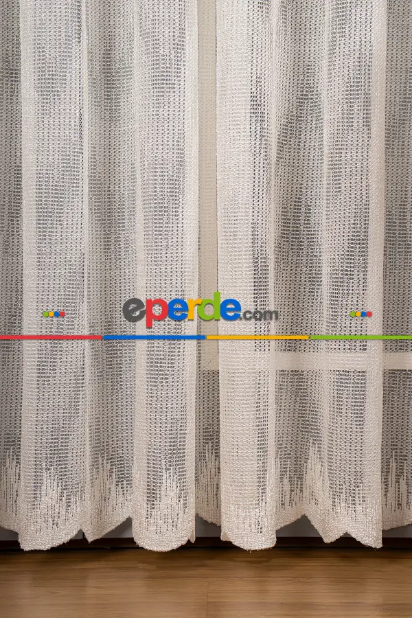 Vıolin Desenli Örme Tül Perde