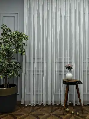 Hazır Ürün Düz Grek Tül Perde %25 Ekstra İndirimli 1/3 Pile Seçeneği- Ekru 150cm X 260cm 