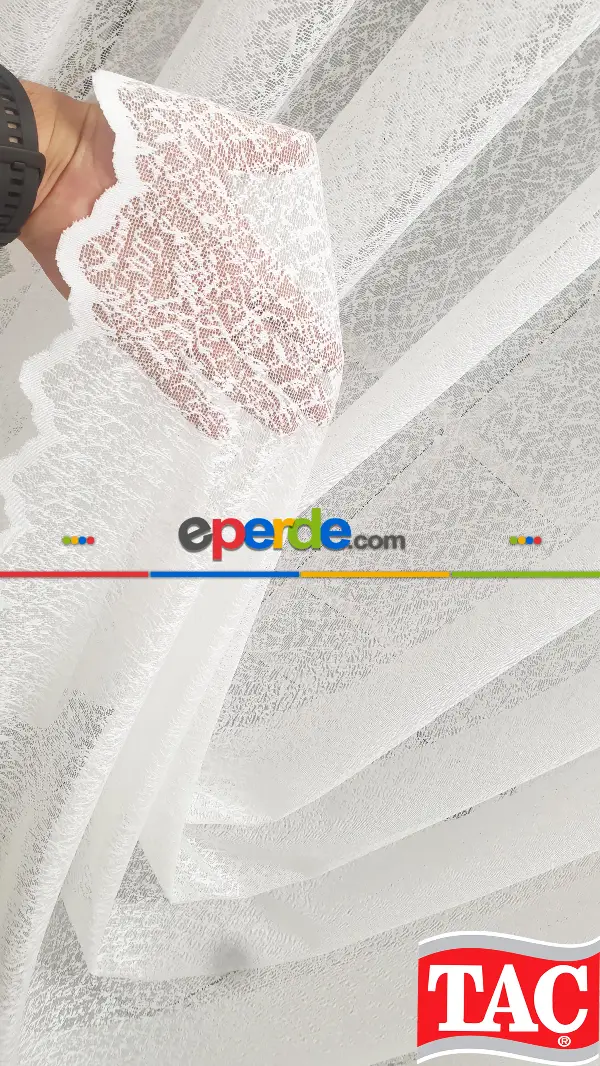 Taç İlizyon Model Tasarim Yeni Moda Tasarım Beyaz Renk Tül Ütü İstemez