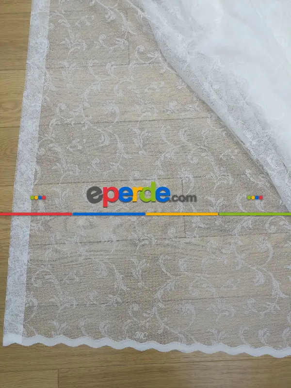 Yatak Odası - ( Orjinal ) Taç Salon Fransız Dantel Sarmaşık Tül Perde 