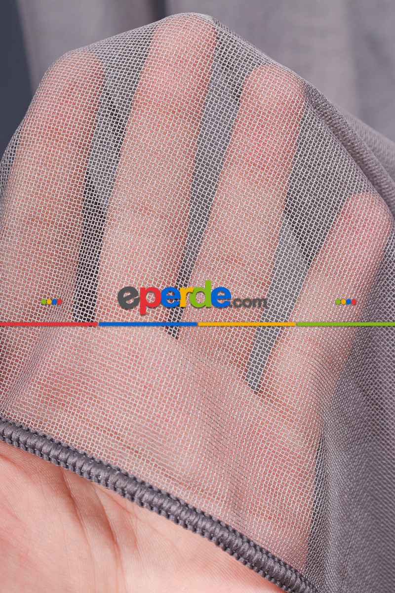 Salon Tül Modelleri - Ofelya Gri - Düz Tül Perde