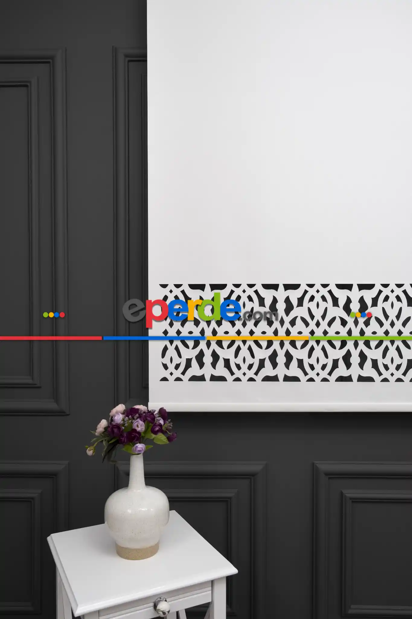 Ekru Renk Lazer Kesim Mat Stor Perde (ister Düz - İster Lazer Kesimli Satın Alın)