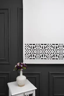 Ekru Renk Lazer Kesim Mat Stor Perde (ister Düz - İster Lazer Kesimli Satın Alın)