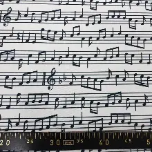 Nota Desenli Fon Perde Evm760 Kumaşı Kalındır Duck Bezi Değildir- Siyah-Beyaz