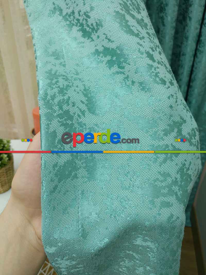 Mint Rengi Duz Jakar Fon Perde (150)- Mint