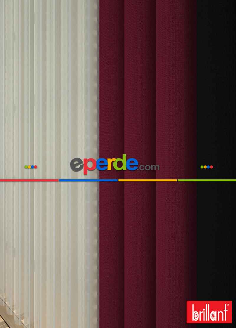 Brillant Akıllı Tül Siyah-kırmızı Perde Tül Dikey Zebra Perde Düz 1. Kalite