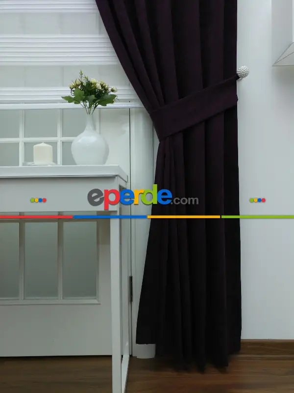 Mürdüm - Düz Fon Perde- Mürdüm