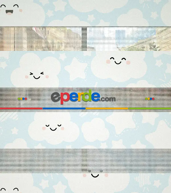 Açık Mavi Bulut Desenli Baskılı Zebra Perde