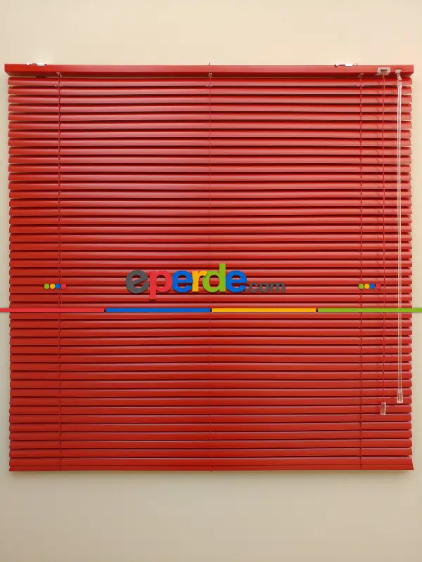 Kırmızı - Alüminyum Jaluzi Perde - 25mm Kalınlığında- Kırmızı