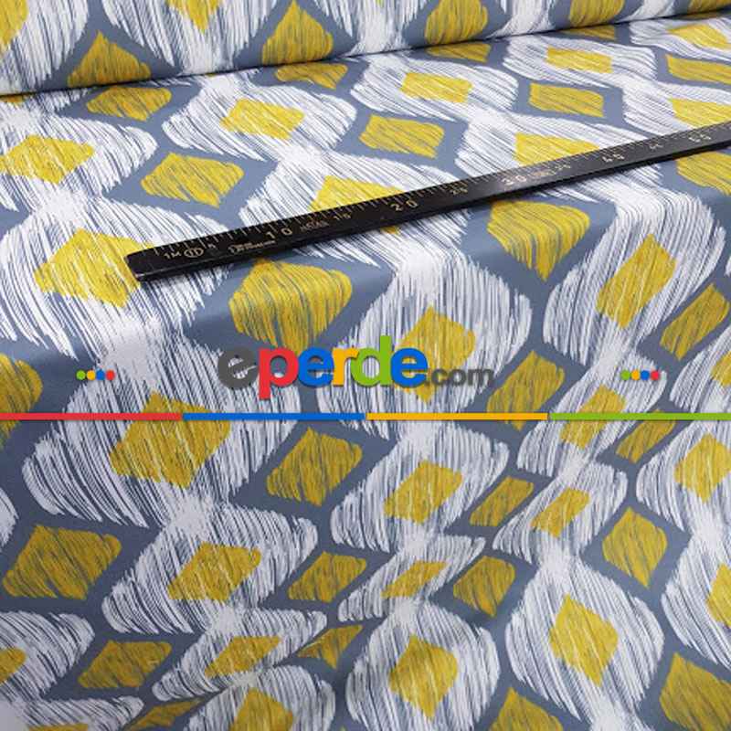 Geometrik Desenli Fon Perde K332 Kumaşı Kalındır Duck Bezi Değildir-  Çok Renkli 3