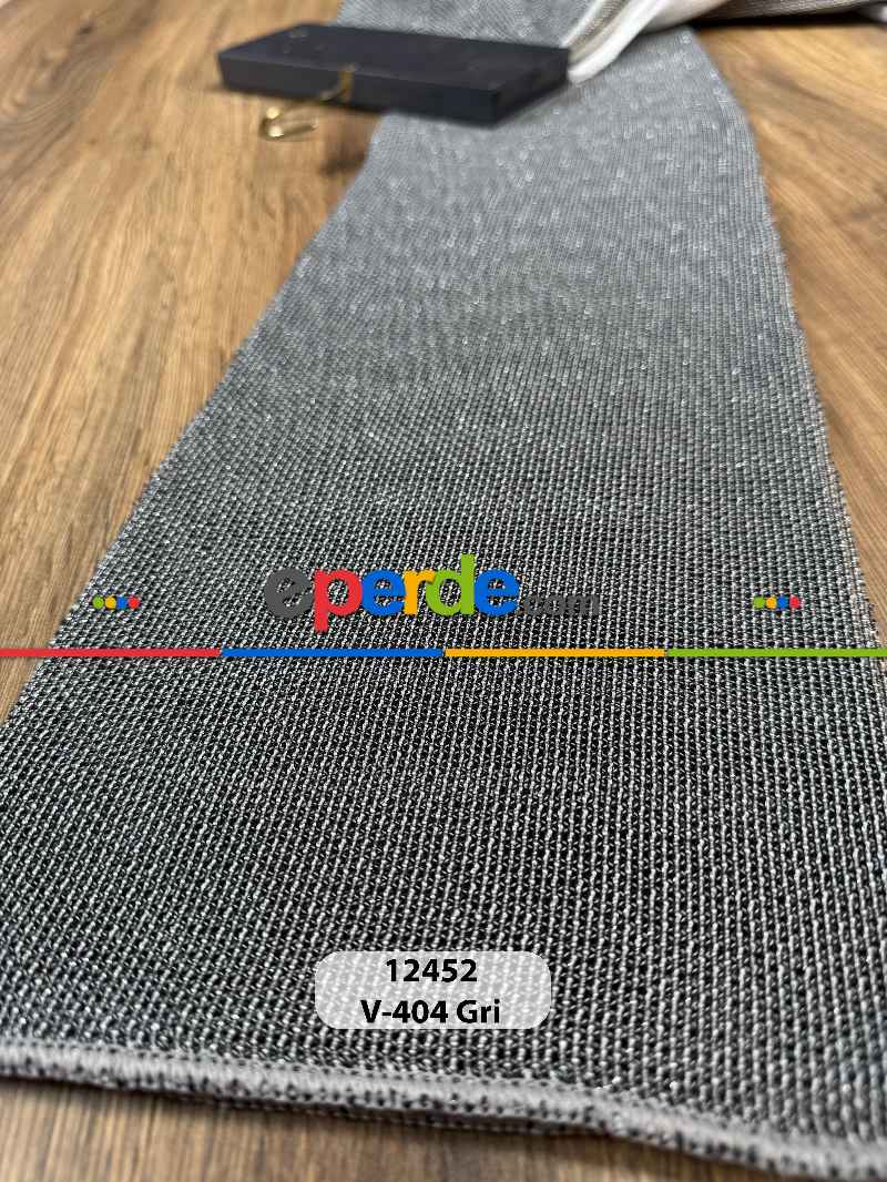 Antrasit Gri Keten Gümüş Simli Tül Perde - Ağır Gramajlı Premium