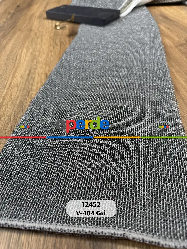 Antrasit Gri Keten Gümüş Simli Tül Perde - Ağır Gramajlı Premium