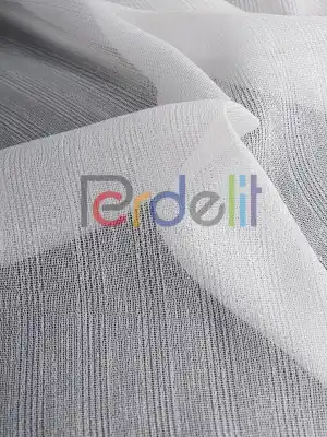 Ozi Yeni Sezon Çizgili Örme Tül Perde