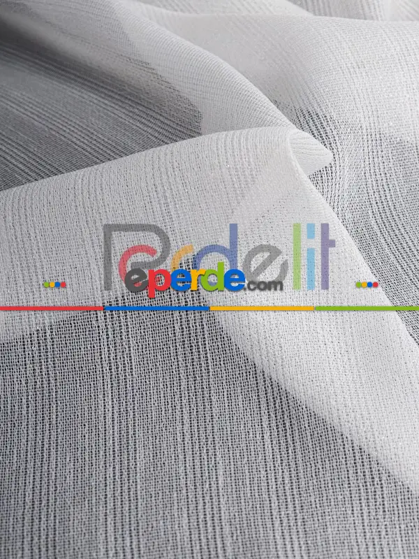 Ozi Yeni Sezon Çizgili Örme Tül Perde