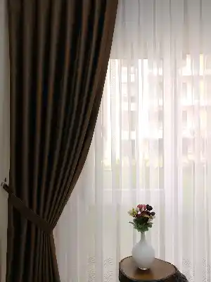 Kahve Blackout Düz Fon Perde- Kahve