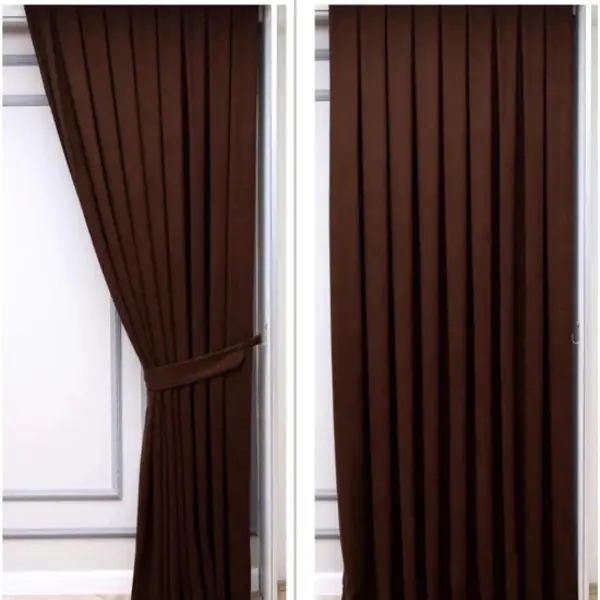 Düz Dökümlü Fon Perde - Kahverengi (dikim Ücreti Fiyata Dahildir)
