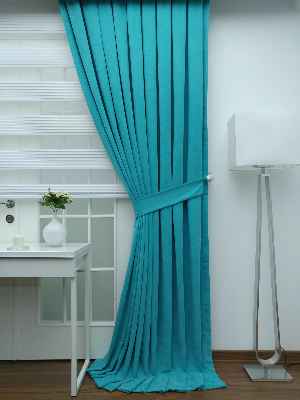 %25 İndirimli!!! Açık Turkuaz Panama Fon Perde- Turkuaz