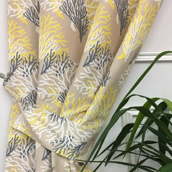 Salon Fon - Mercan Marine Desenli Fon Perde Evm1080 Kumaşı Kalındır Duck Bezi Değildir- Gri-Füme-Antrasit-Sarı-Beyaz