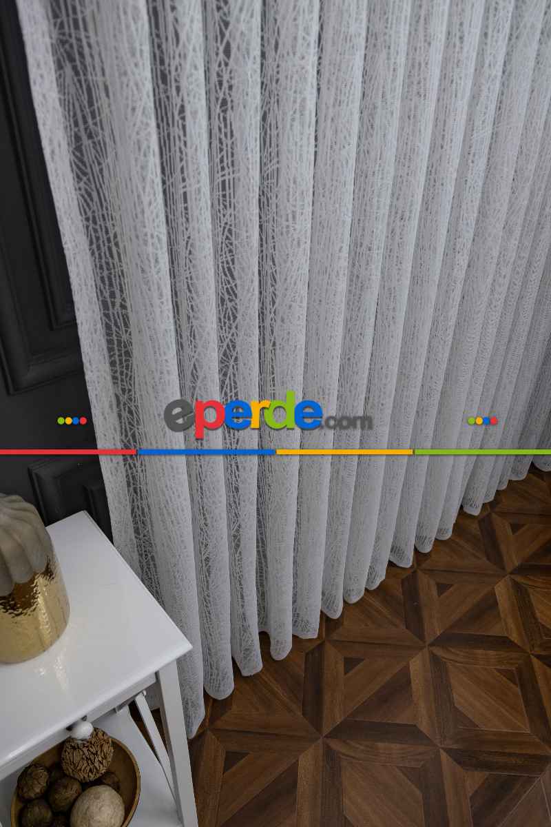 2023 Trend Örme Tül Perde Çok Dökümlü - Ütü İstemez - İtinalı Dikiş