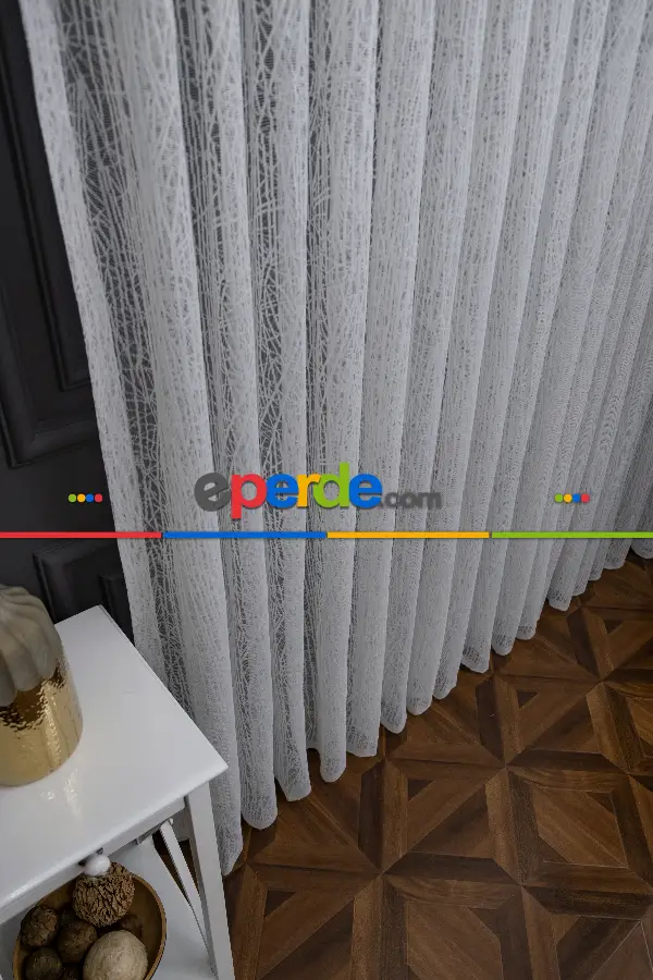 2023 Trend Örme Tül Perde Çok Dökümlü - Ütü İstemez - İtinalı Dikiş