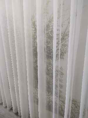 Modern Dökümlü Tül Perde - Ekru- Ekru