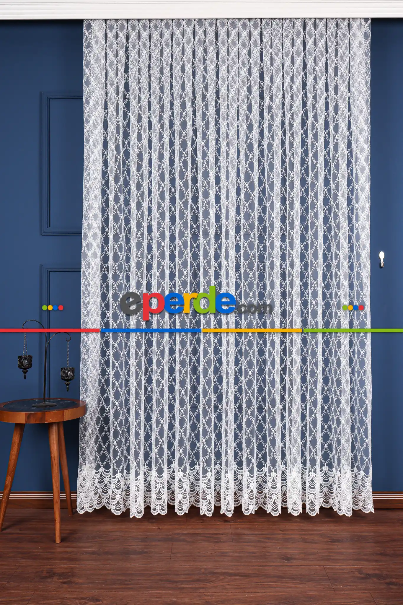 Balık Ağı Brode Işlemeli Tül Perde