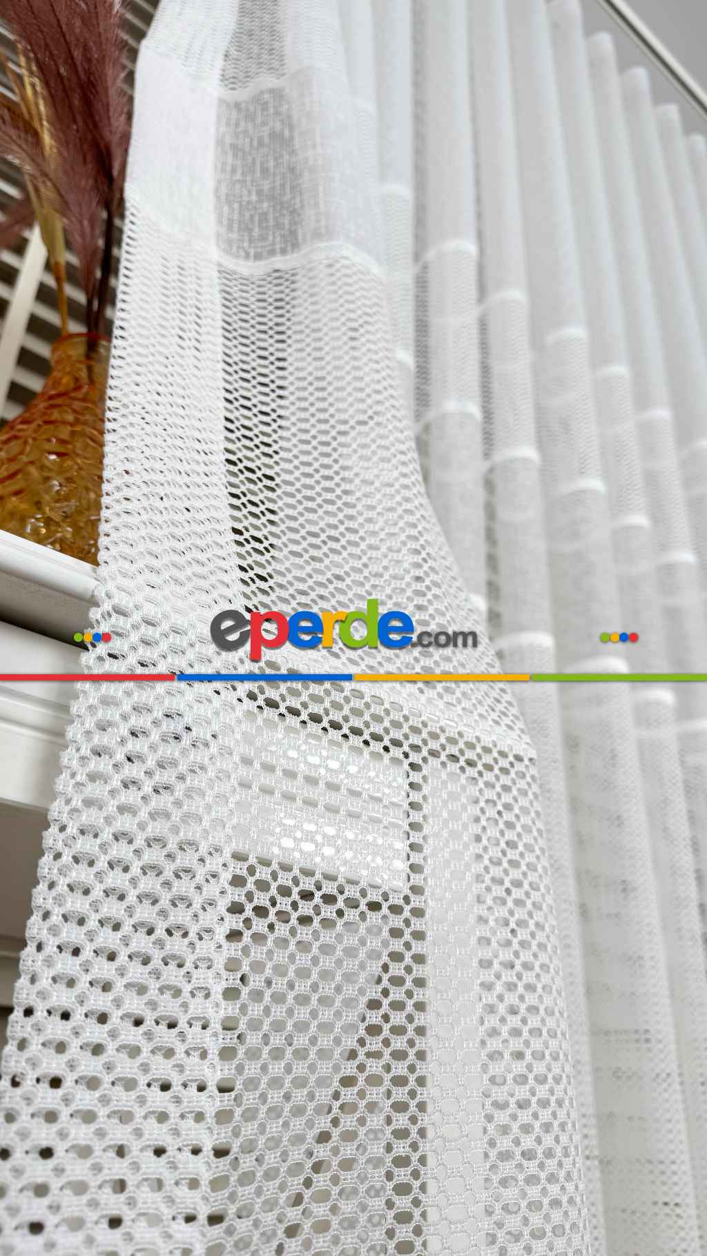 Ekru Çizgili Bantlı Keten Şantuk Tül Perde, Ağır Gramajlı Premium Seri