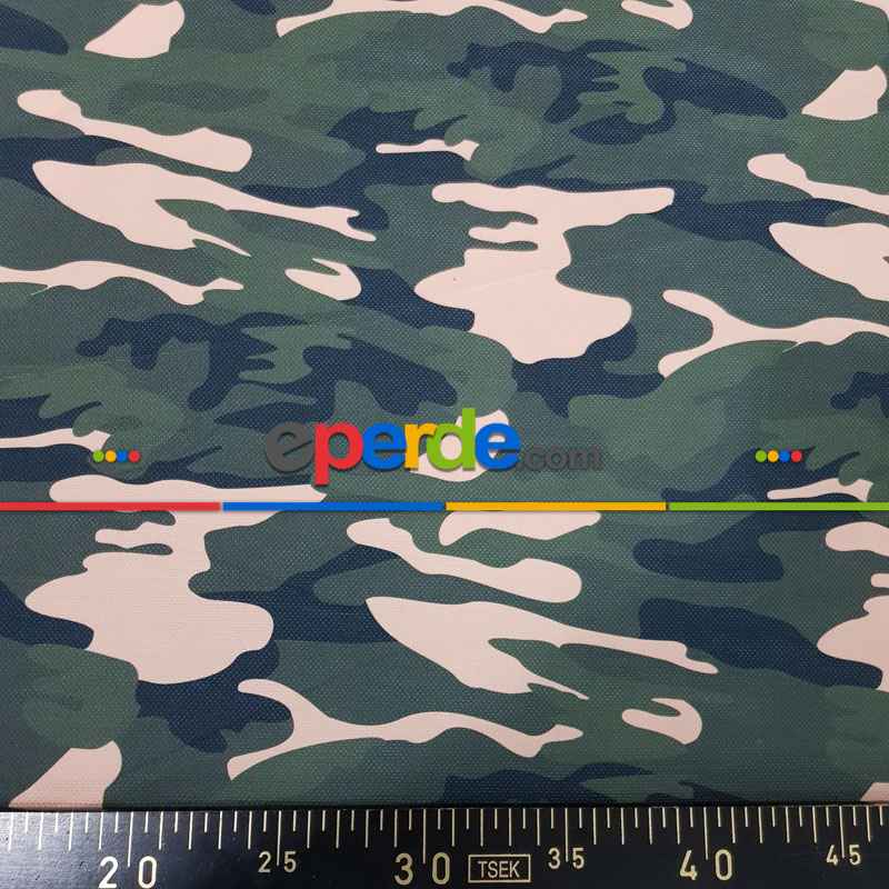 Kamuflaj Desenli Fon Perde Evm1134 Kumaşı Kalındır Duck Bezi Değildir- Yeşil-Bej