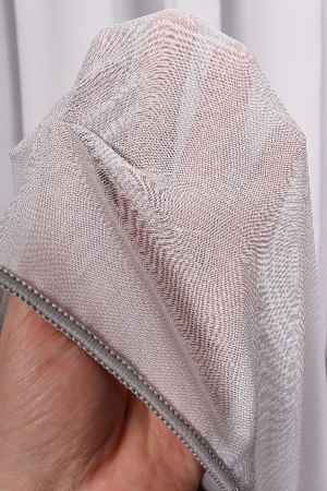 Krep Gri Düz Tül Perde