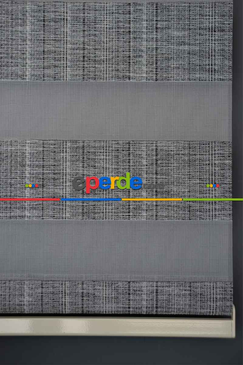 Halim Perdesan Jk-288 Siyah & Beyaz Renk Etekli Veya Eteksiz Zebra Stor Perde