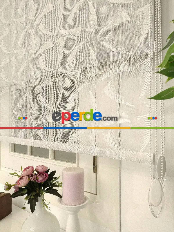 Çiftli Sistem Tül Stor Beyaz Örme Tül 2030- Beyaz