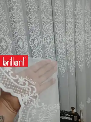 Brillant Beyaz Sim Varakli Şehrazat model Tül Perde