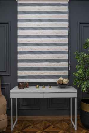 Zebra Perde - Degrade Renk Geçişli Kırık Pileli Zebra Perde