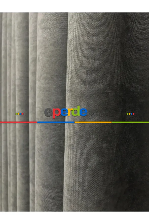 Düz Dökümlü Fon Perde - Antrasit (dikim Ücreti Fiyata Dahildir)