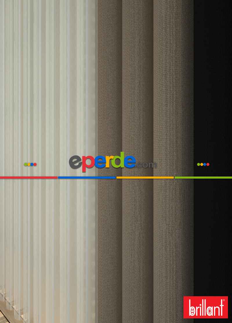 Brillant Akıllı Tül Siyah-açık Kahverengi Perde Tül Dikey Zebra Perde Düz 1. Kalite