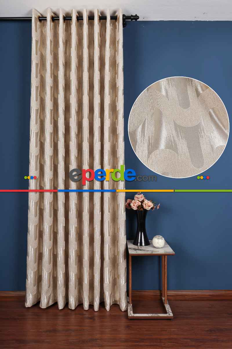 Avantgarde Antrasit Dalgalar Desenli– Modern Jakar Dokuma Fon Perde