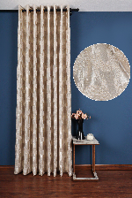 Avantgarde Antrasit Dalgalar Desenli– Modern Jakar Dokuma Fon Perde Krem