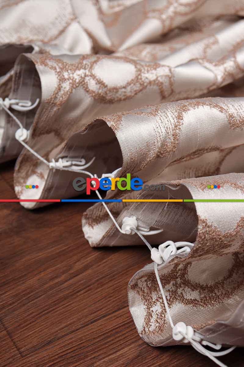 Yatak Odası Fon Perde - S Pile Dökümlü Jakar Dokuma Fon Perde