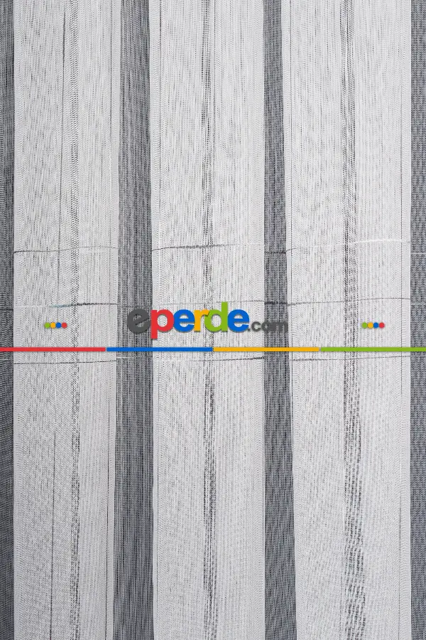 Salon Tül - Bambu Zemin Geometri Nakış İşlemeli Tül Perde