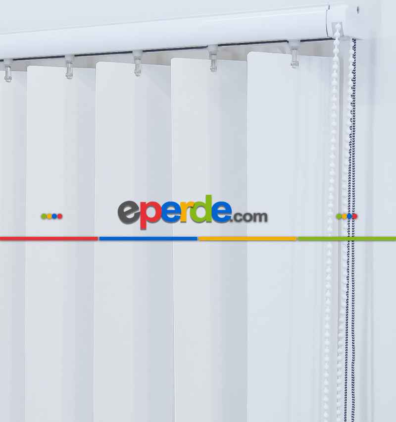 1. Kalite Beyaz Pvc Dikey Perde- Beyaz