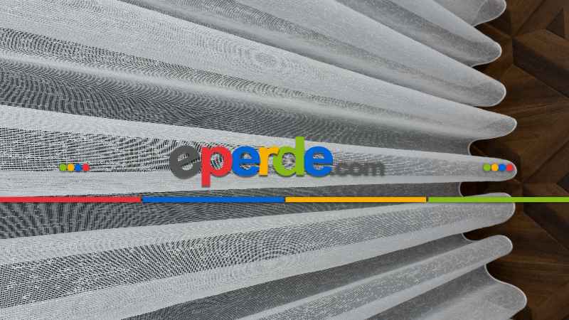 Keten Şantuk Düz Tül Perde 2021- Ekru - Kurşunlu Tül