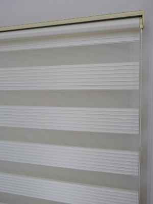 100x200 Hazır Ekru Dar Plise Zebra Perde-436- Krem Açık