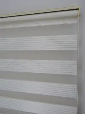 100x200 Hazır Ekru Dar Plise Zebra Perde-436- Krem Açık