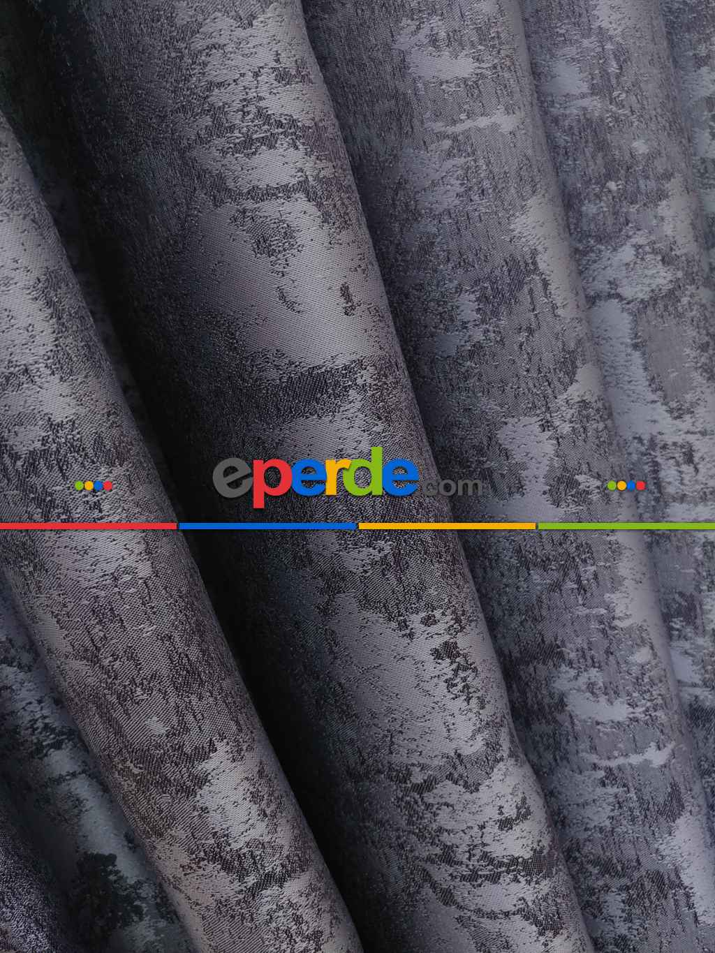 Patinedesenli Lila Koyu Renk Jakar Desenli Fon Perde- Lila Koyu Lila