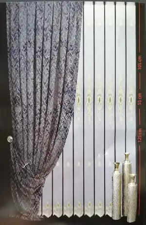Sare Fantazi Brode Örme Tül Perde - Gümüş