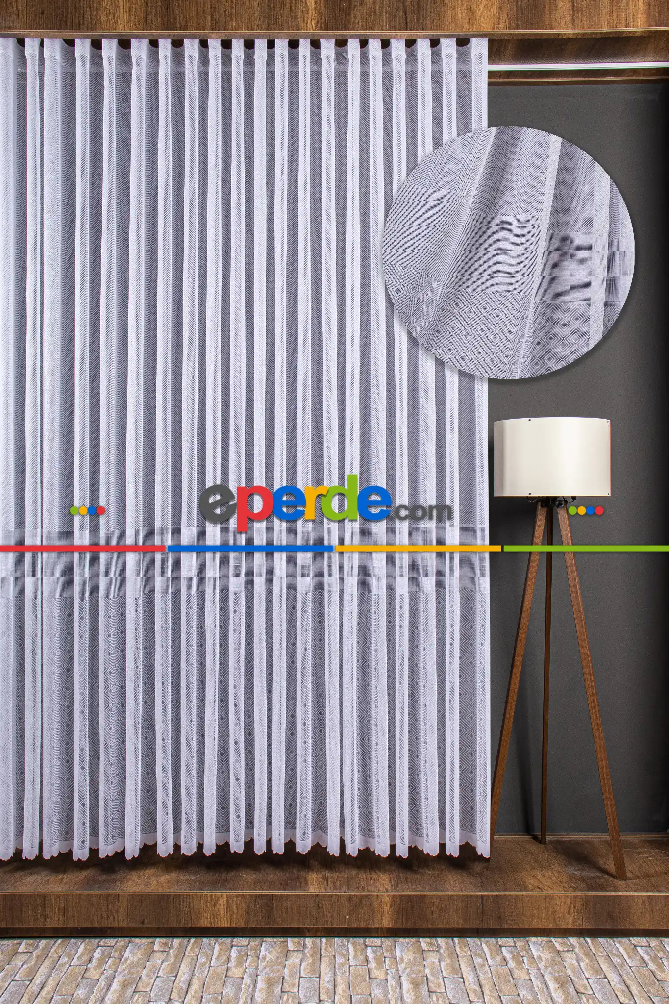 Herringbone (balık Sırtı) Örme Tül Perde - Modern Ve Minimalist Tasarım - Beyaz